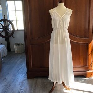 White long backless halter cover up or dress.